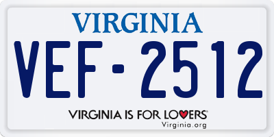 VA license plate VEF2512