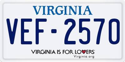 VA license plate VEF2570