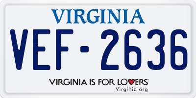 VA license plate VEF2636