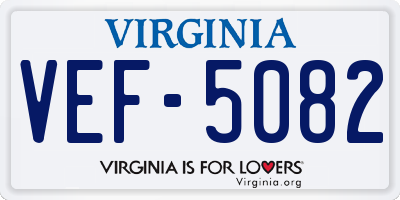 VA license plate VEF5082