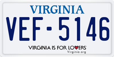 VA license plate VEF5146