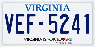 VA license plate VEF5241