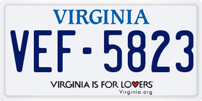 VA license plate VEF5823