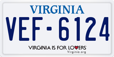 VA license plate VEF6124