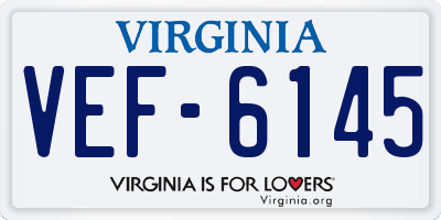 VA license plate VEF6145
