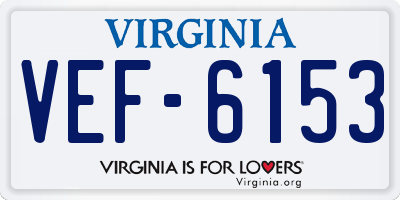 VA license plate VEF6153