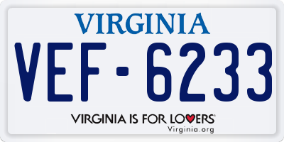 VA license plate VEF6233