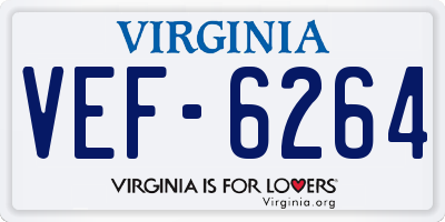 VA license plate VEF6264