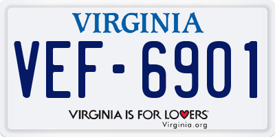 VA license plate VEF6901