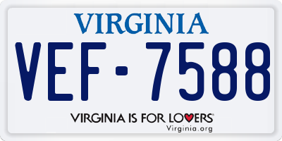 VA license plate VEF7588