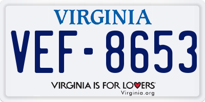 VA license plate VEF8653
