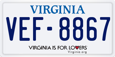 VA license plate VEF8867