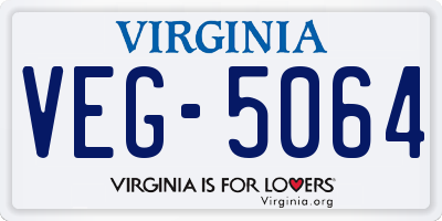 VA license plate VEG5064