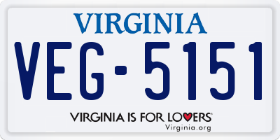 VA license plate VEG5151