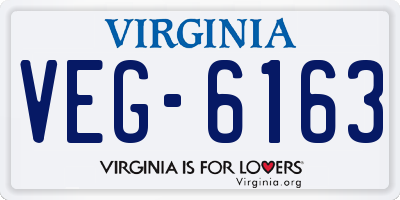 VA license plate VEG6163