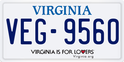 VA license plate VEG9560