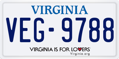 VA license plate VEG9788