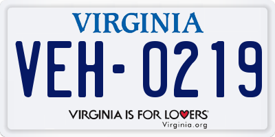 VA license plate VEH0219