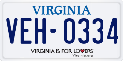VA license plate VEH0334
