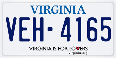 VA license plate VEH4165
