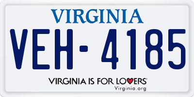 VA license plate VEH4185