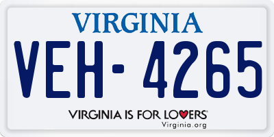 VA license plate VEH4265