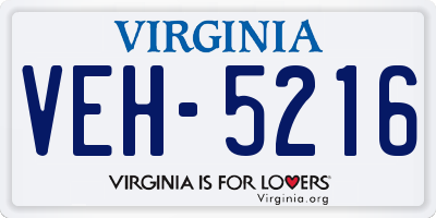VA license plate VEH5216