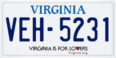 VA license plate VEH5231
