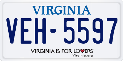 VA license plate VEH5597