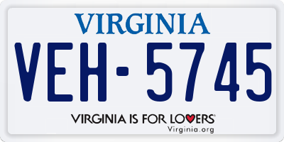 VA license plate VEH5745