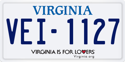 VA license plate VEI1127