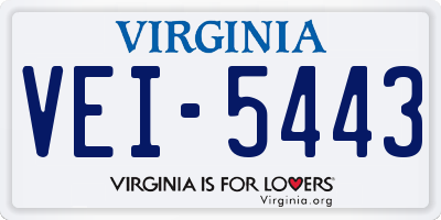 VA license plate VEI5443