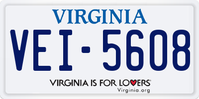 VA license plate VEI5608