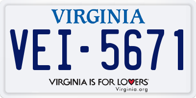 VA license plate VEI5671