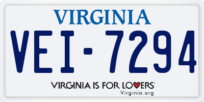 VA license plate VEI7294