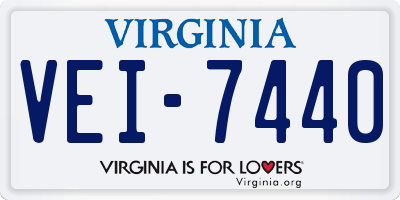 VA license plate VEI7440