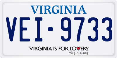 VA license plate VEI9733