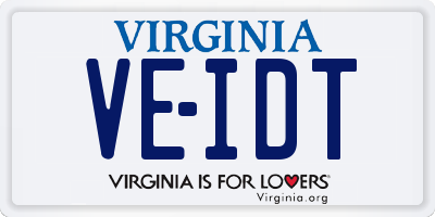 VA license plate VEIDT