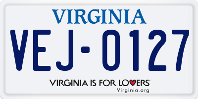VA license plate VEJ0127