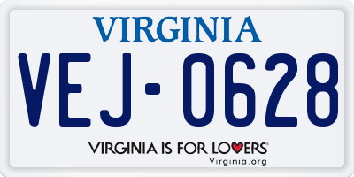 VA license plate VEJ0628