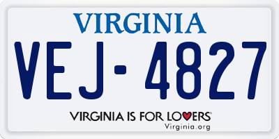 VA license plate VEJ4827