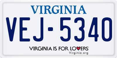 VA license plate VEJ5340