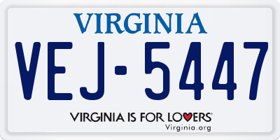 VA license plate VEJ5447