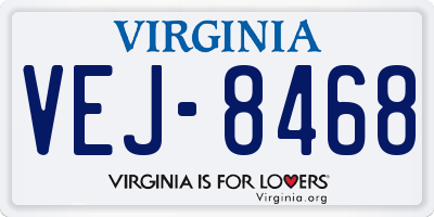 VA license plate VEJ8468