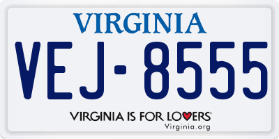 VA license plate VEJ8555