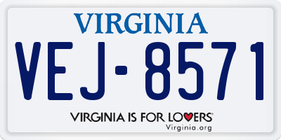 VA license plate VEJ8571