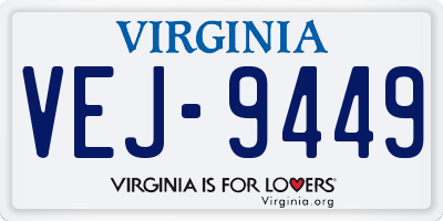 VA license plate VEJ9449