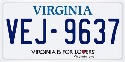 VA license plate VEJ9637