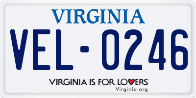 VA license plate VEL0246