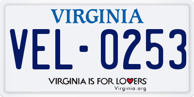 VA license plate VEL0253